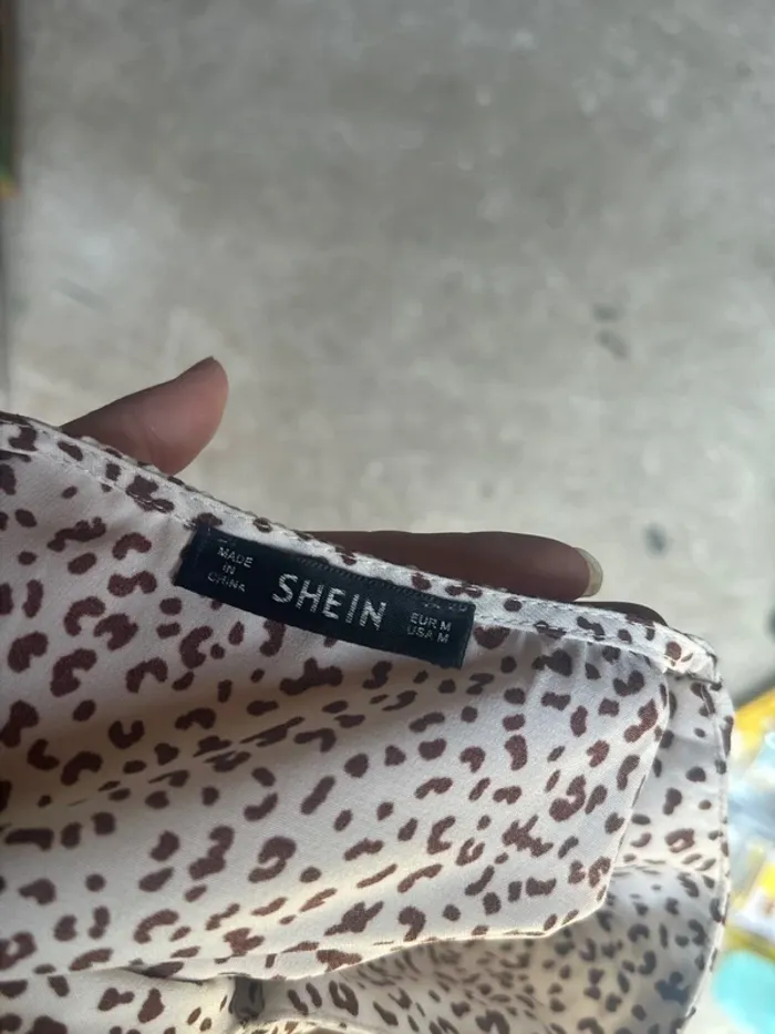 Robe d’été manches courtes imprimés beige marron shein 38/M - photo numéro 5