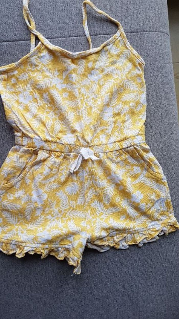 Combi-short jaune fille 5 ans