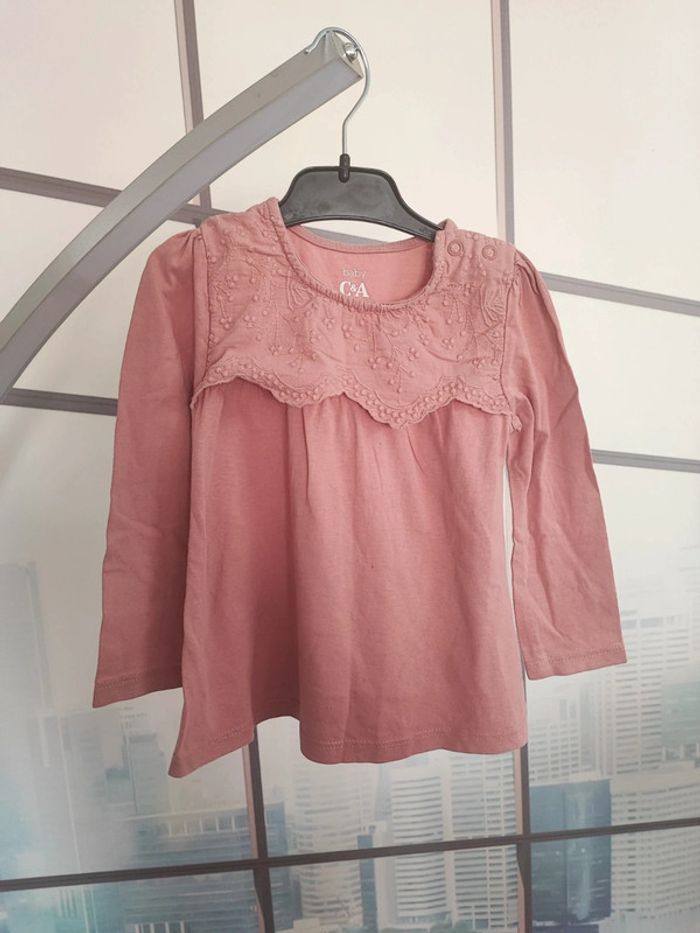 T-shirt manches longues / pull vieux rose 92 cm