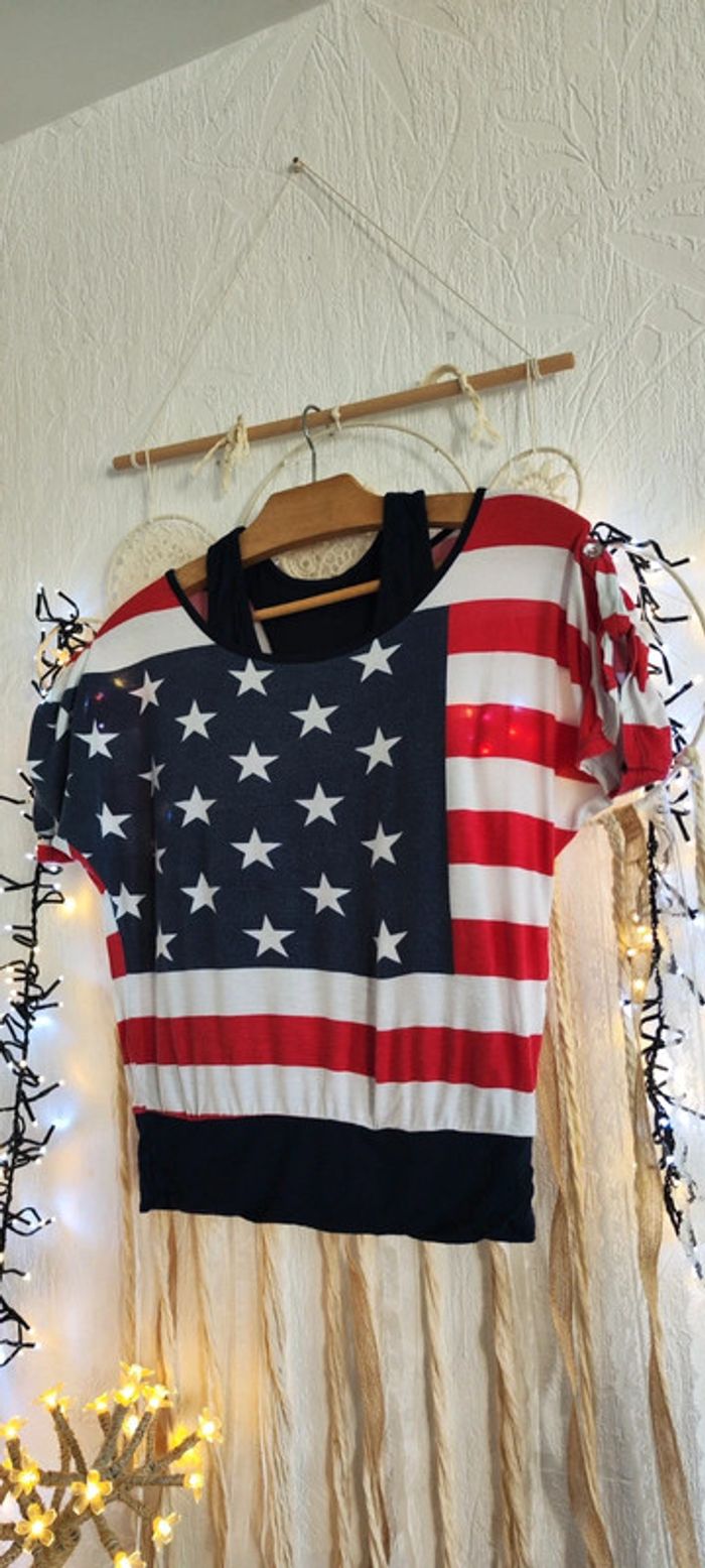 Magnifique tee shirt 2 en 1 américain - photo numéro 5