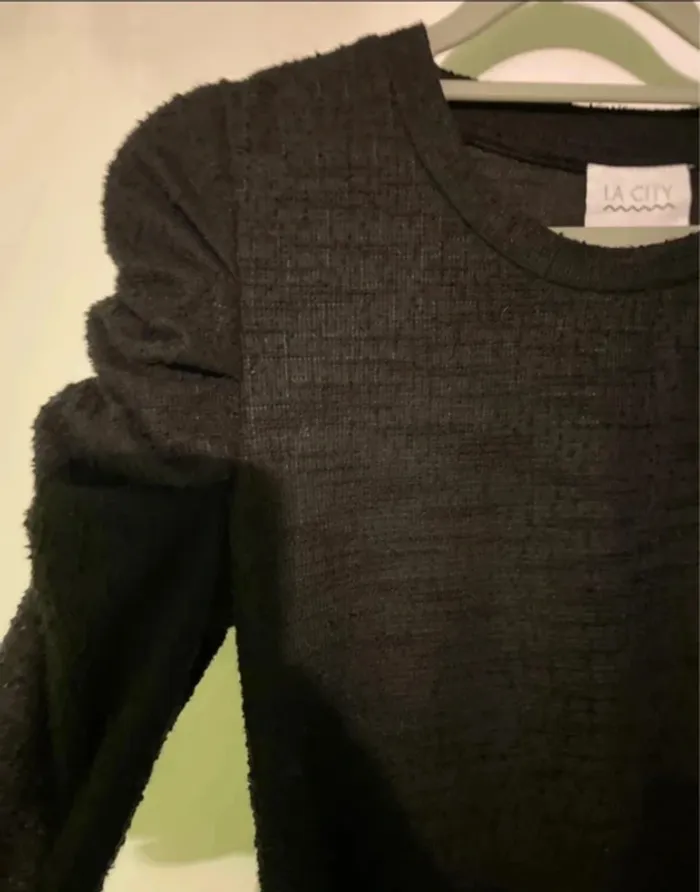 Robe noire manches longues LA CITY neuve taille M - photo numéro 3