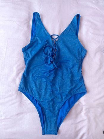 Maillot de bain 1 pièce bleu électrique irisé