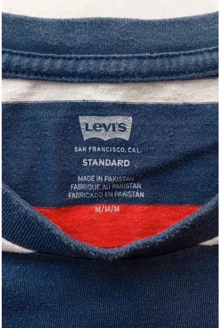 LEVI'S - tee-shirt - très bon état taille M | bleu, blanc, rouge - photo numéro 3
