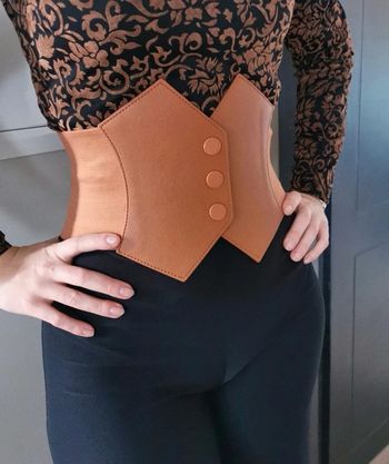 A41 ceinture gaine corset vintage rétro ajustable marron