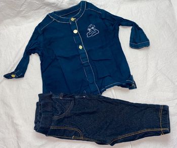 chemise carreaux Marèse 3 mois + legging H&M (2-4 mois)