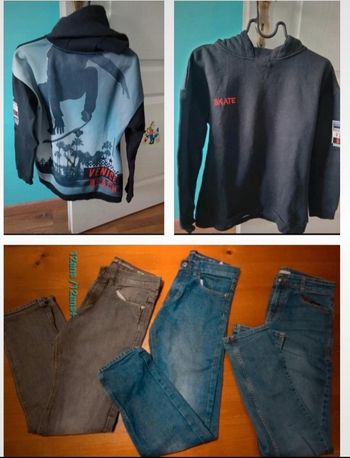 3 jeans + 1sweat à capuche 12 ans