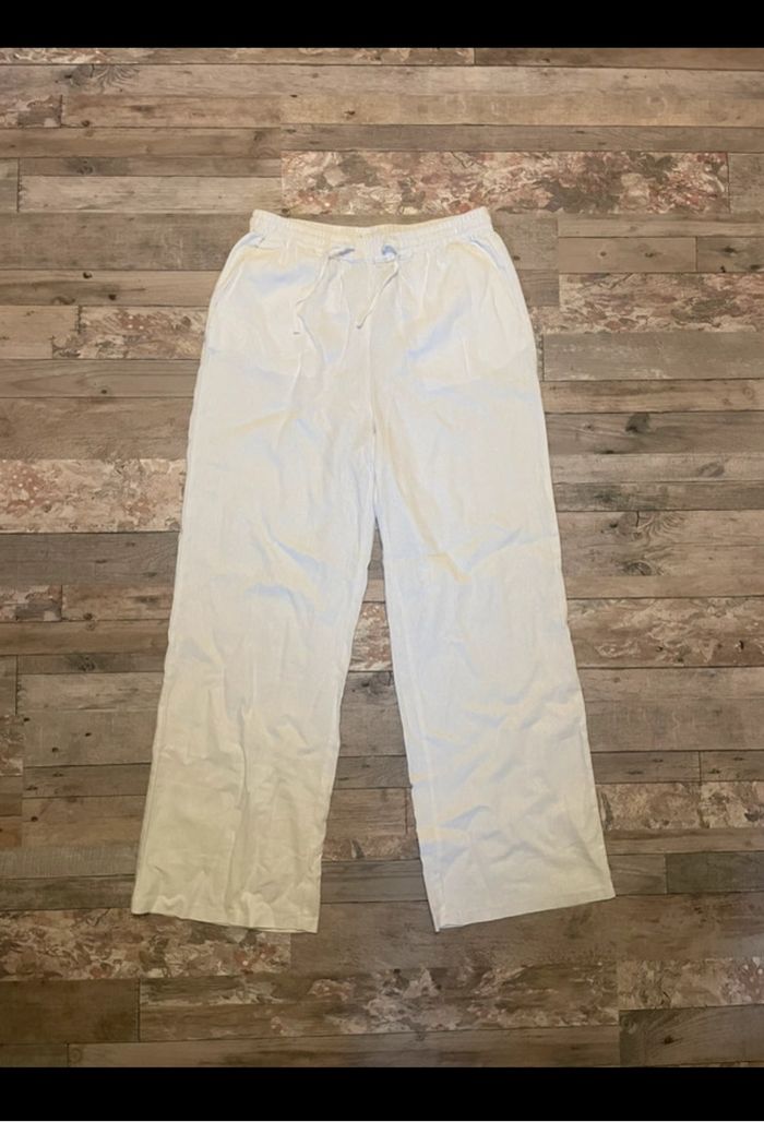 Pantalon en lin blanc