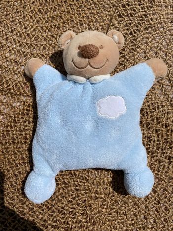 Doudou ours nattou bleu 