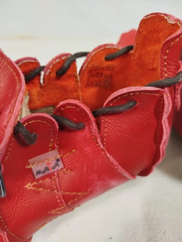Chaussures femme cuir véritable Maia cuir rouge T 36 vintage - photo numéro 7