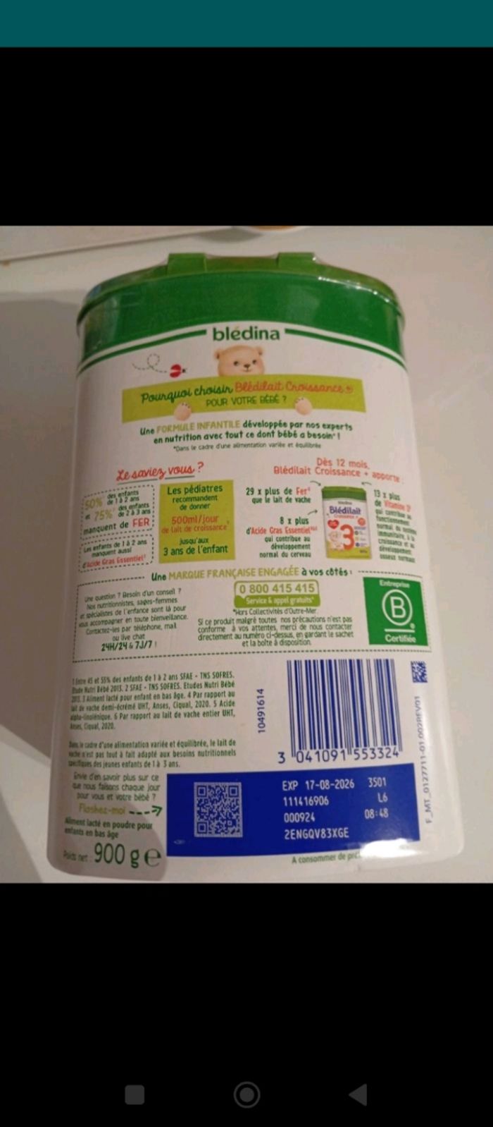 Lots 2 boîtes de lait de croissance 3eme age - photo numéro 3