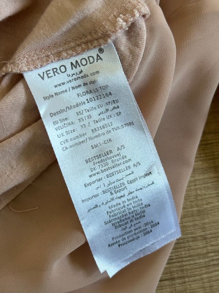 Blouse rose nude à manches longues Vero Moda taille XS jamais portée - photo numéro 10
