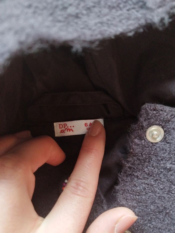 Manteau long chaud en laine dpam 6 mois très bon état - photo numéro 3