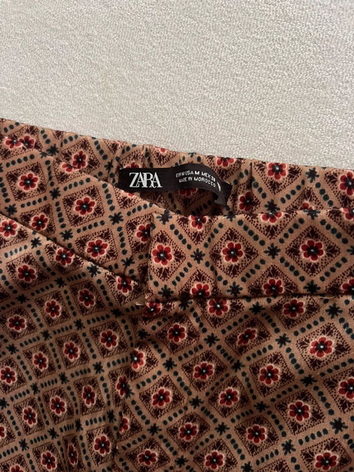 Pantalon taille haute fluide imprimé Zara M - photo numéro 5