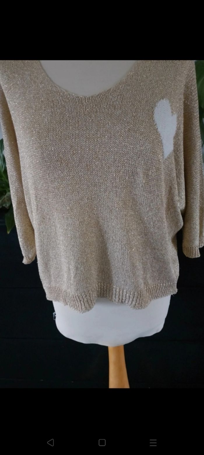 Pull manches 3/4 avec coeur - photo numéro 4