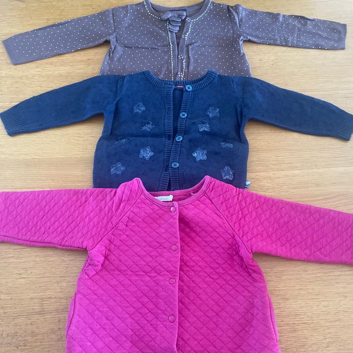 3 gilets fille 18 mois