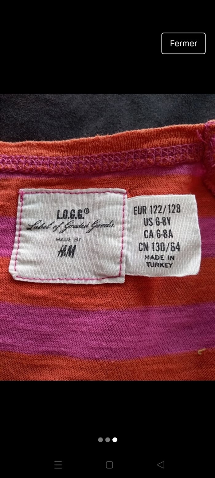 Tshirt à rayures rose et orange 🍊 - photo numéro 3