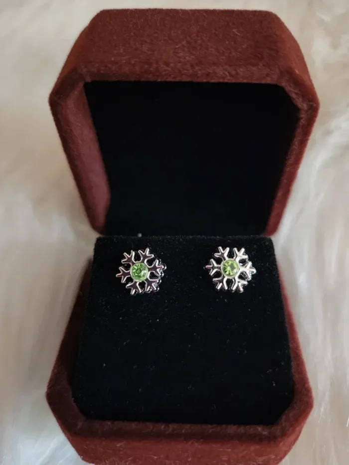 💎Boucles d'oreilles Argent Flocon de neige 💎