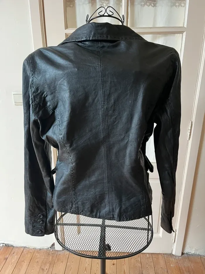 Veste en cuir froissée Premium - photo numéro 7