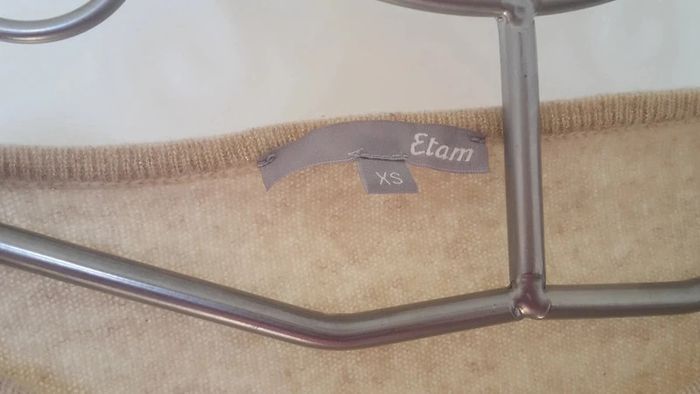 Pull beige en cachemire manches 3/4 - marque Etam / Taille XS - photo numéro 4
