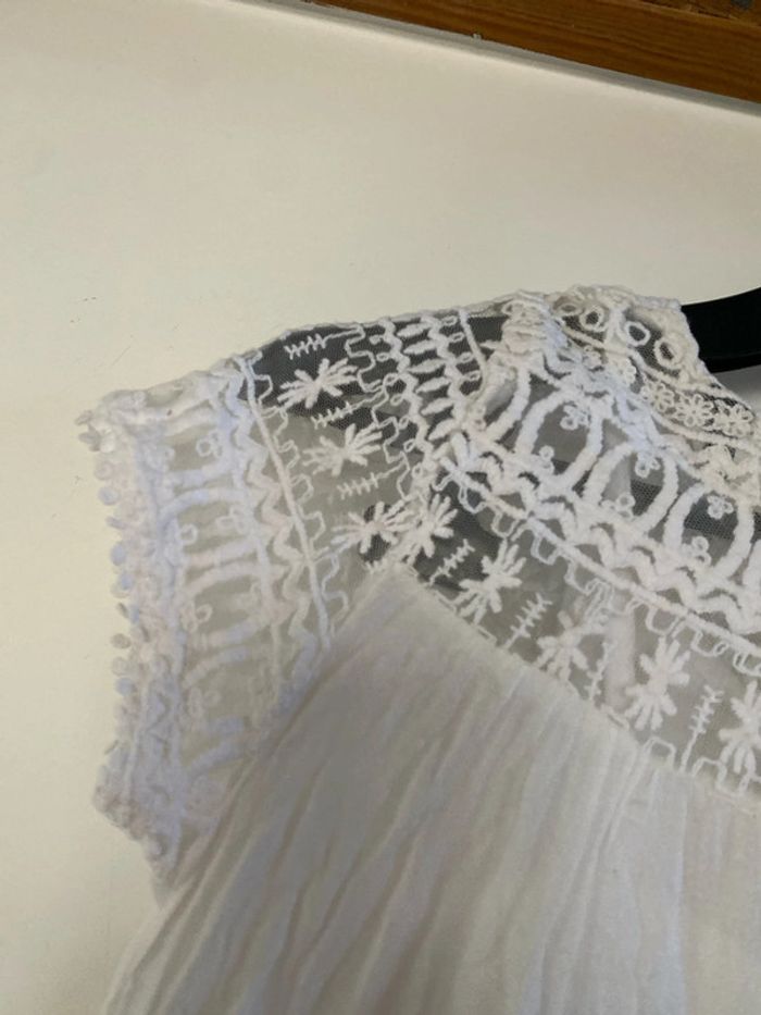 Robe blanche dentelle, marque Beckaro 12 ans XS, 152 cm. - photo numéro 8