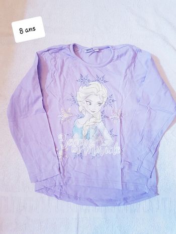 T-shirt reine des neiges 8 ans
