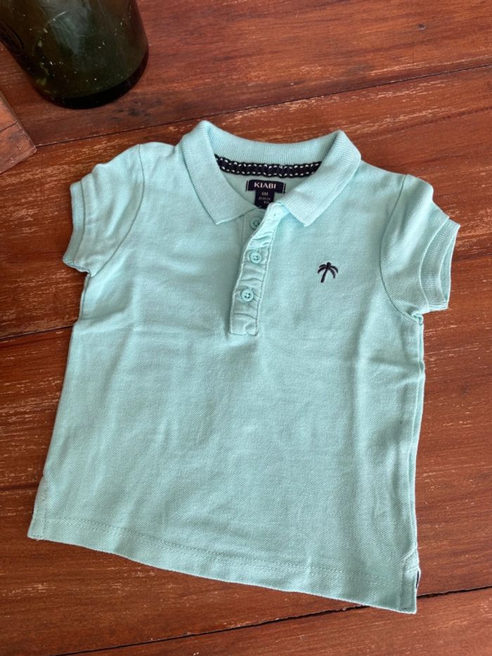 Polo manches courtes turquoise kiabi 6 mois