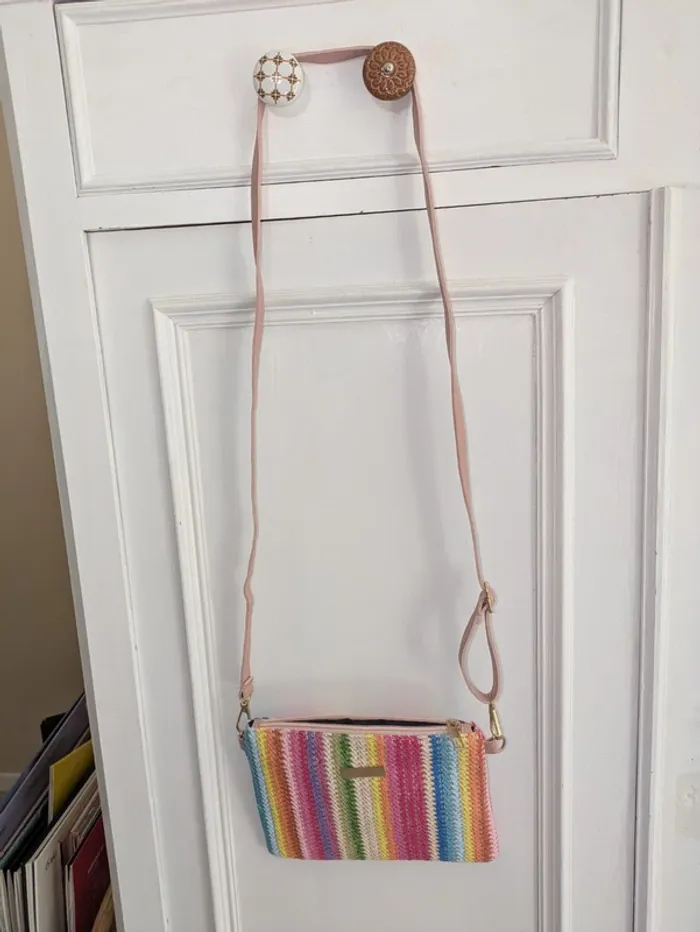 Sac en raphia rayé – neuf – l’accessoire qui respire la joie de vivre - photo numéro 2