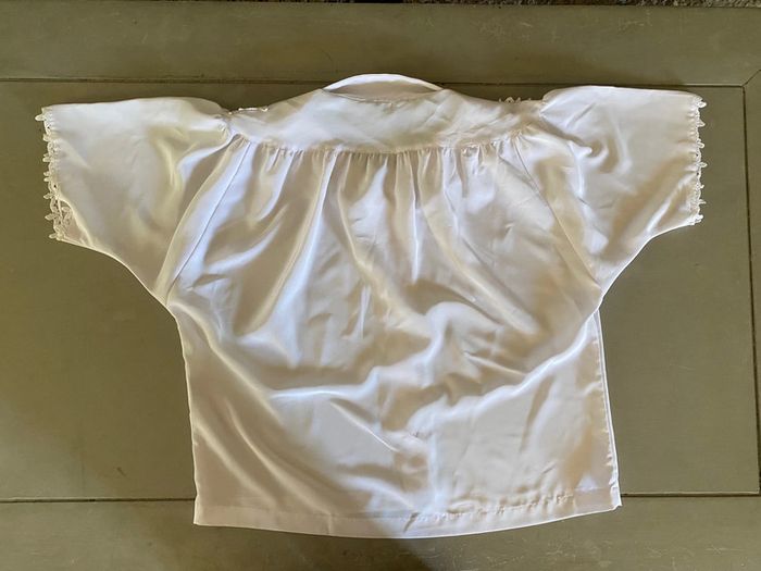 Chemise blanche vintage avec dentelle style broderie taille M - photo numéro 15