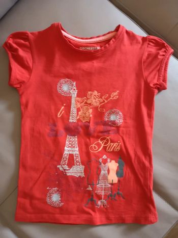 T shirt manches courtes rouge 4 ans