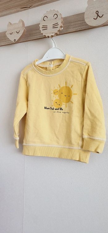 Sweat jaune kiabi 18 mois