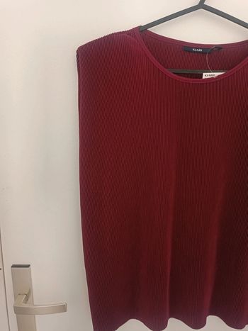 Top blouse sans manches plissé bordeau avec épaulettes Kiabi Taille M Neuf avec étiquette