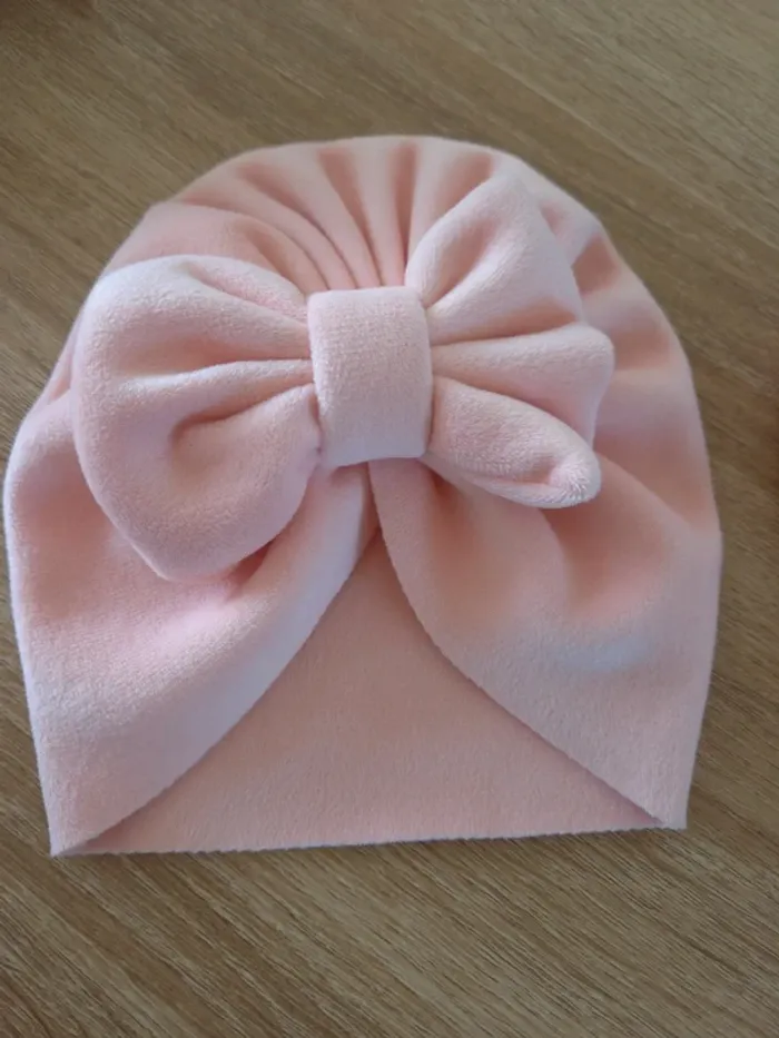 Bonnets turban rose 0-6mois - photo numéro 3