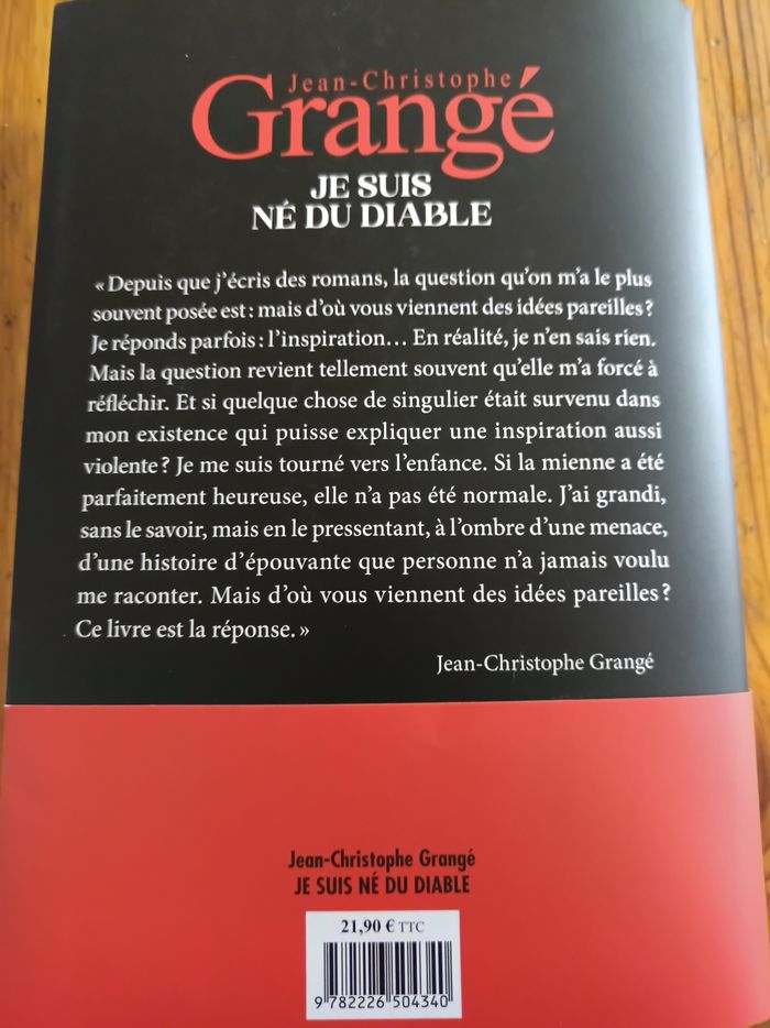 Je suis né du diable par Jean-Christophe Grangé - photo numéro 2