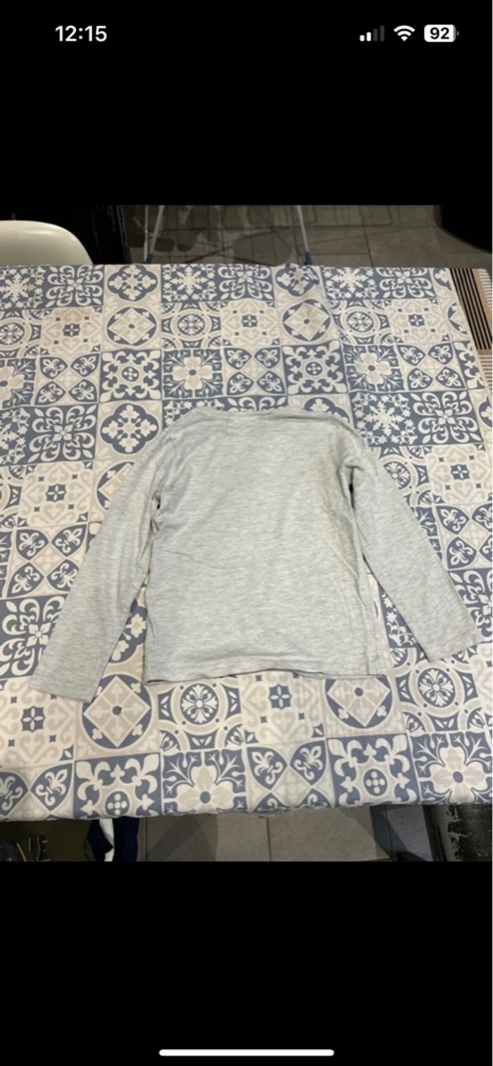 Teeshirt manches longues à sequin gris clair motif volcan - photo numéro 2