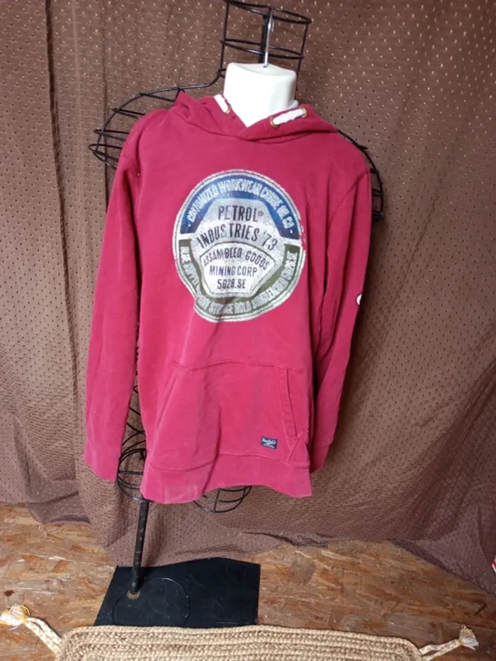 Pull a capuche pétrol taille 164
