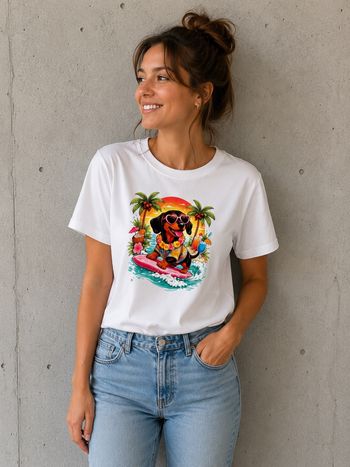 TEE shirt teckel surf tropique taille M neuf