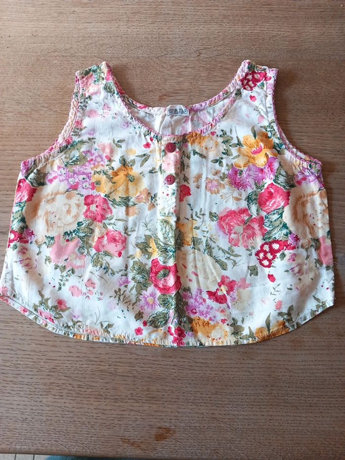 Top bretelles coton fleuri 6ans