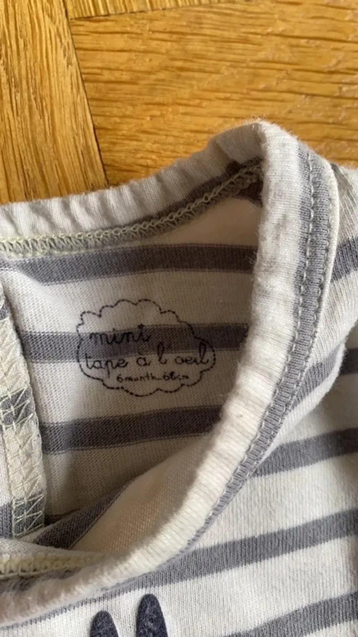 T shirt manches longues marinière tape à l’œil 6 mois - photo numéro 3