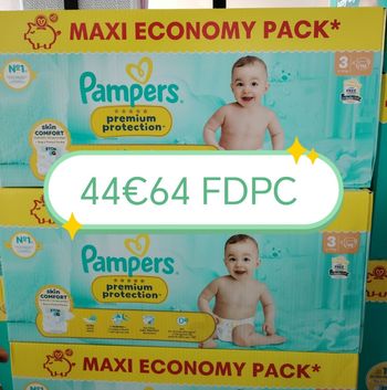2 cartons de 112 couches pampers premium protection en taille 3