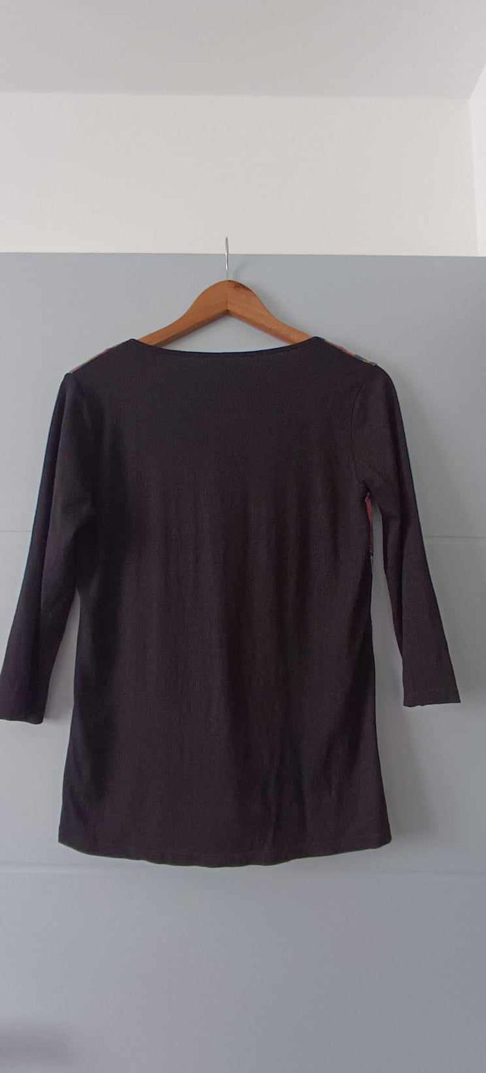 T-shirt imprimé bi-matière manches 3/4 Taille 1 - photo numéro 2
