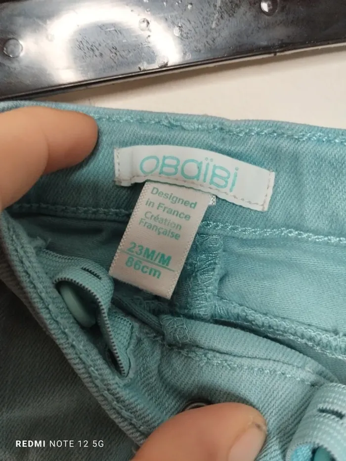 Jean turquoise taille 23 mois - photo numéro 7
