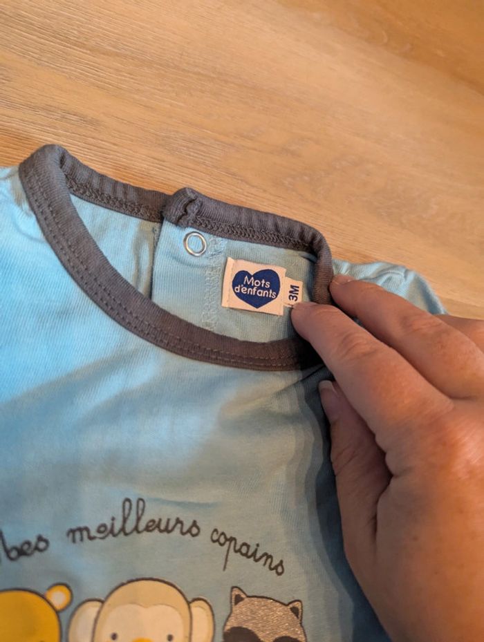 Pyjama Mot d'enfants 3 mois coton léger. - photo numéro 3