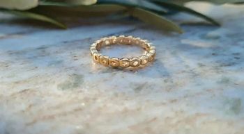 Bague fine alliance ajourée plaqué or taille 52