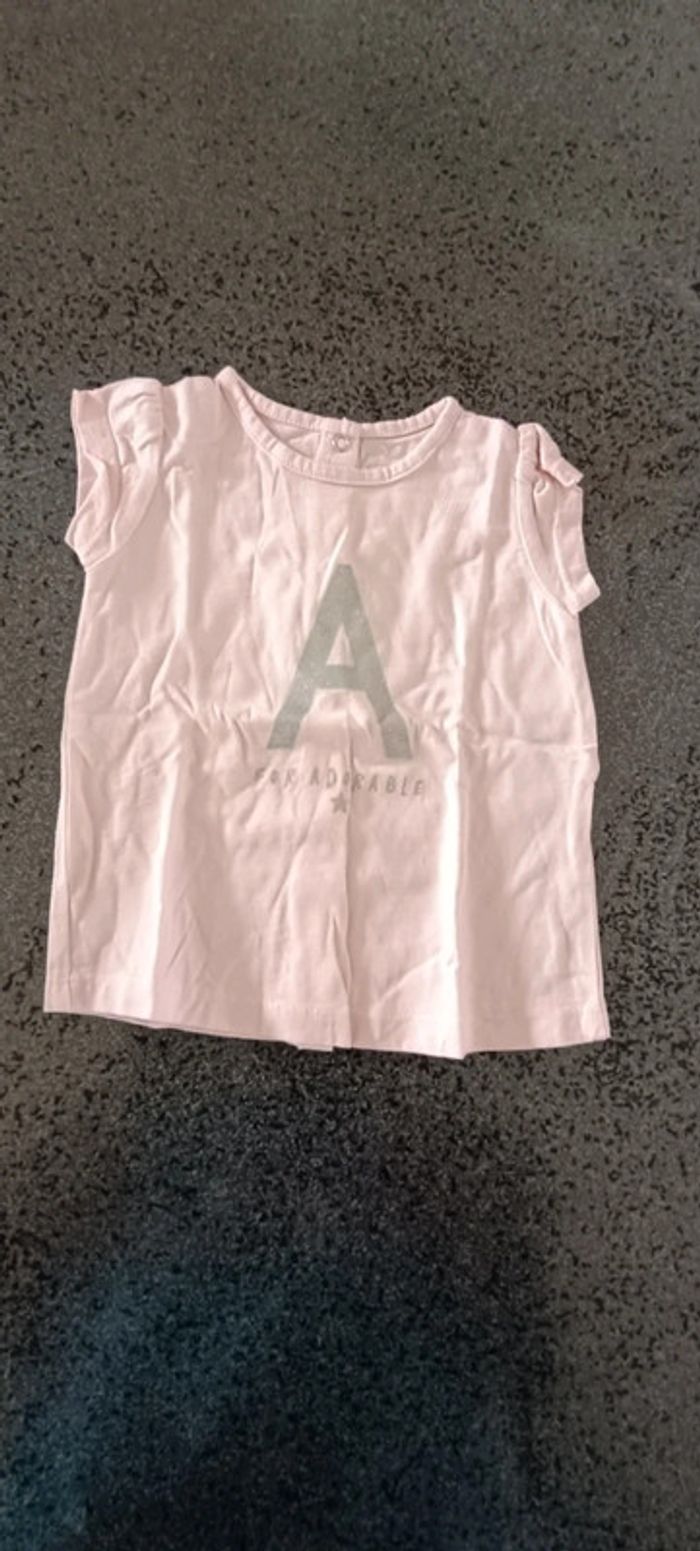 Lot t-shirt fille 6 mois - photo numéro 3