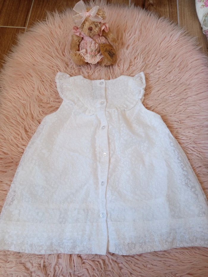 Robe blanche cérémonie look rétro avec volant encolure 9 mois, Sergent Major - photo numéro 5