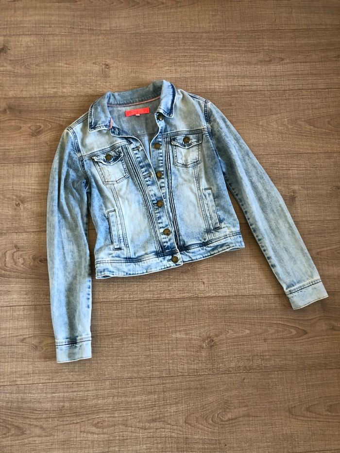 Veste en jean bleue claire Cache Cache taille 1 TBE - photo numéro 7