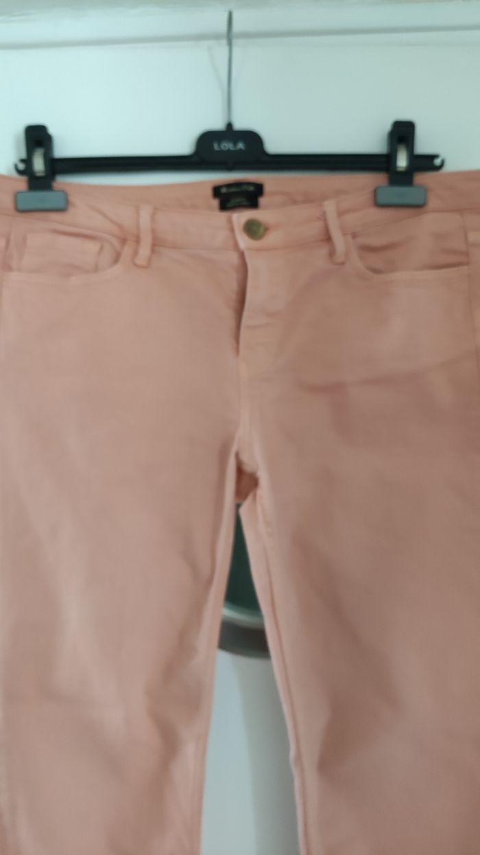 Pantalon femme jeans slim fit marque Massimo Dutti taille 42 couleur saumon - photo numéro 4