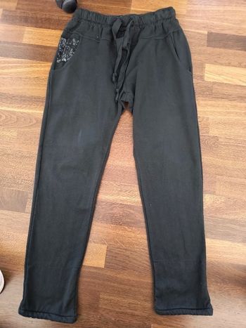 Pantalon noir femme sequins