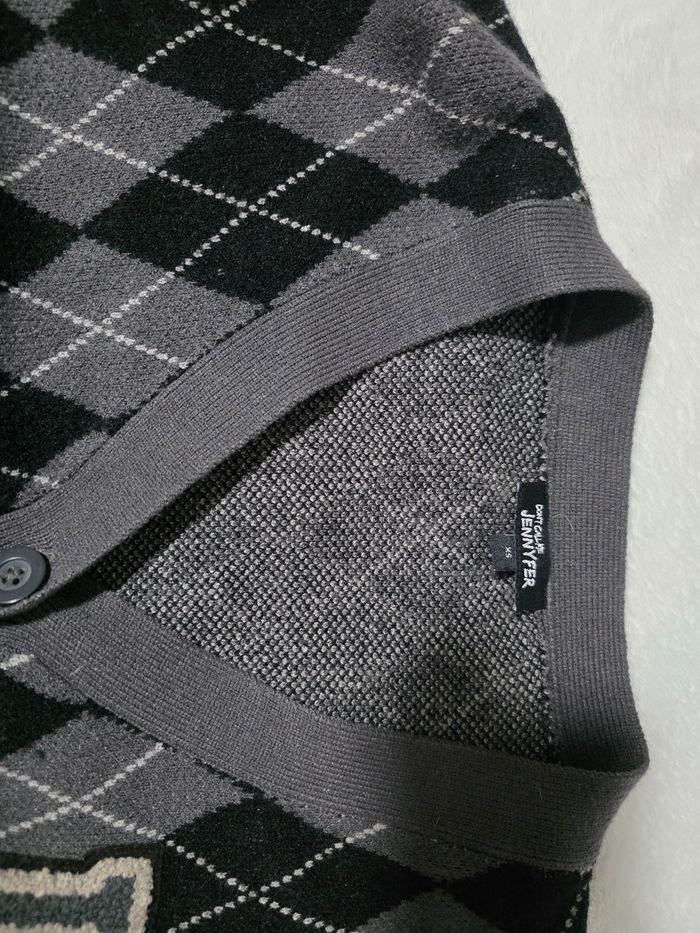 Pull cardigan gilet gris - photo numéro 4