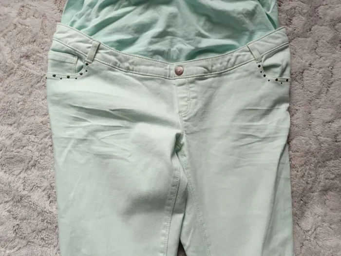 Pantalon pastel vert d'eau grossesse M taille 40 - photo numéro 2